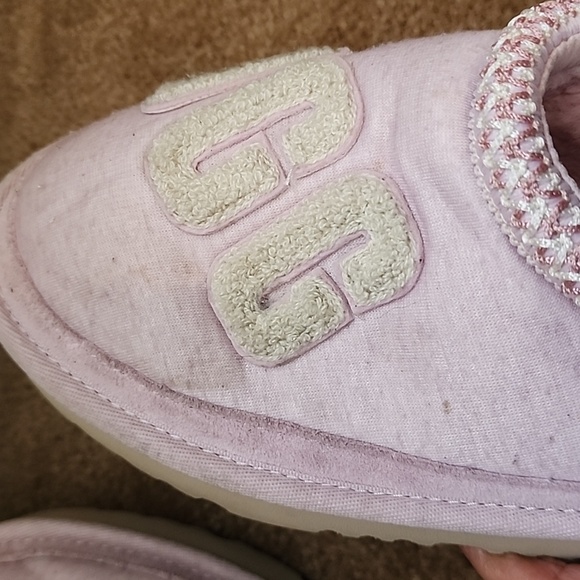 UGG Tasman Fur Jersey Cozy Slippers Pink Mist - Picture 12 of 16